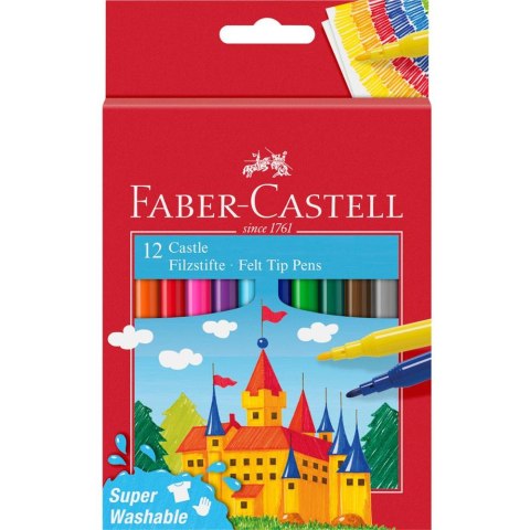 Flamastry ZAMEK 12 kolorów opakowanie kartonowe 554201 FABER-CASTELL Flamastry ZAMEK 12 kolorów opakowanie kartonowe 554201 FABER-CASTELL
