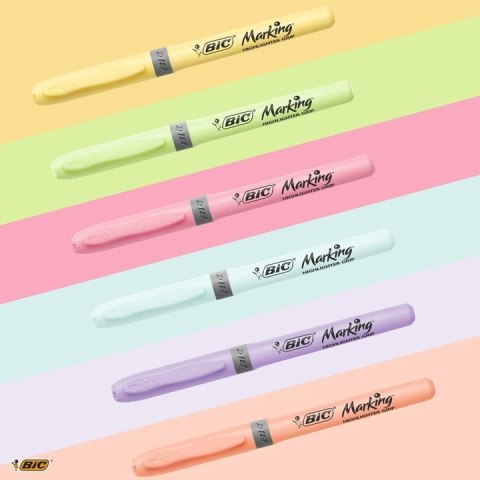 Zakreślacz HIGHLIGHTER GRIP 6x pastel, 6x neon 992562 BIC Zakreślacz HIGHLIGHTER GRIP 6x pastel, 6x neon 992562 BIC