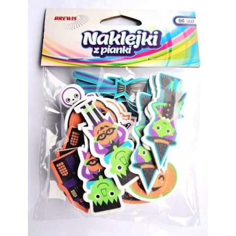 Naklejki z pianki HALLOWEEN dynie, miotła, dom (36 szt.) PVH6 BREWIS Naklejki z pianki HALLOWEEN dynie, miotła, dom (36 szt.) PVH6 BREWIS