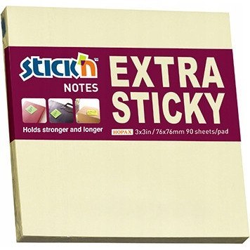 Notes samoprzylepny EXTRA STICKY 76x76 żółty pastel 90k STICK`N 21660 Notes samoprzylepny EXTRA STICKY 76x76 żółty pastel 90k STICK`N 21660