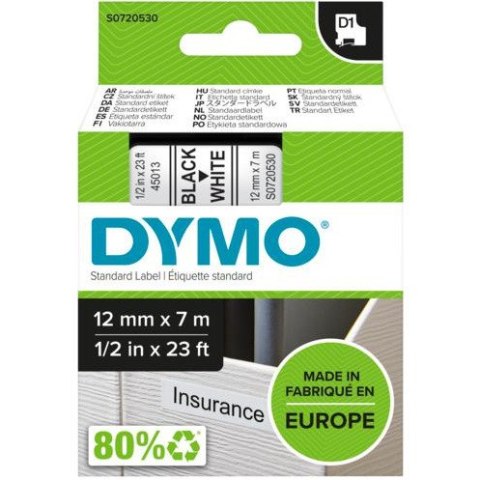 Taśma 12mm/7m czarny biała 45013 DYMO S0720530 Taśma 12mm/7m czarny biała 45013 DYMO S0720530