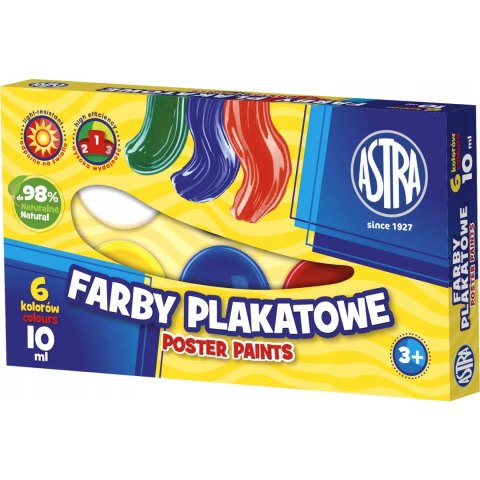 Farby plakatowa 6 kolorów 10ml 83111903 ASTRA Farby plakatowa 6 kolorów 10ml 83111903 ASTRA
