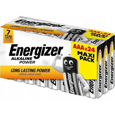 Bateria ENERGIZER Alkaline Power AAA/LR03 alkaliczna MAXI PACK pudełko (24szt) Bateria ENERGIZER Alkaline Power AAA/LR03 alkaliczna MAXI PACK pudełko (24szt)