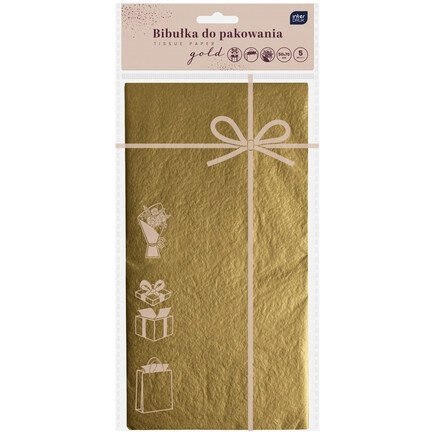Bibułka do pakowania prezentów 50x70cm ZŁOTA INTERDRUK Bibułka do pakowania prezentów 50x70cm ZŁOTA INTERDRUK