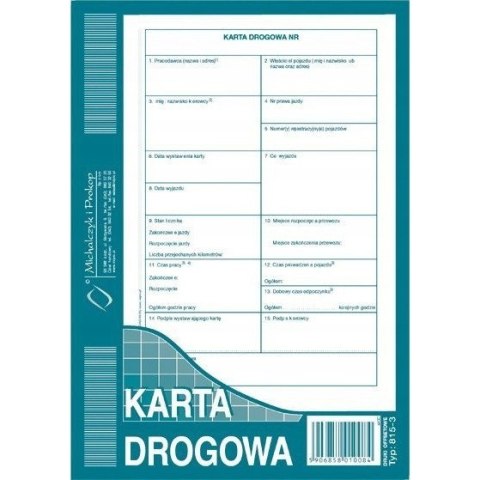 Karta drogowa A5 Numerowana 815-3N Karta drogowa A5 Numerowana 815-3N
