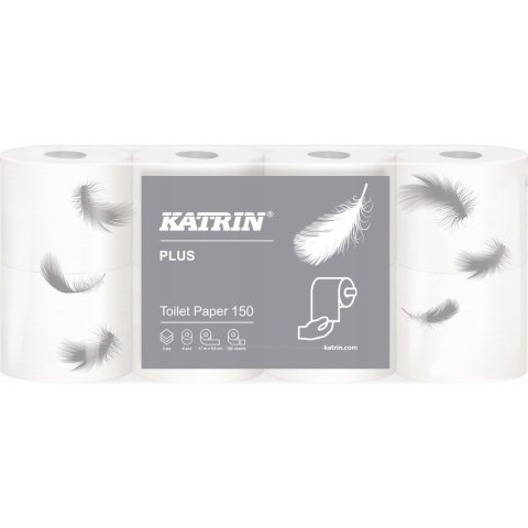 Papier toaletowy KATRIN Plus (8 rolek) 3 warstwy 100% celuloza 150 listków 16525/557305 Papier toaletowy KATRIN Plus (8 rolek) 3 warstwy 100% celuloza 150 listków 16525/557305