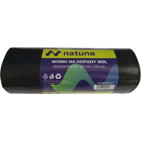 Worki na śmieci NATUNA 160L ekonomiczny (20szt) 25mic LDPE Worki na śmieci NATUNA 160L ekonomiczny (20szt) 25mic LDPE