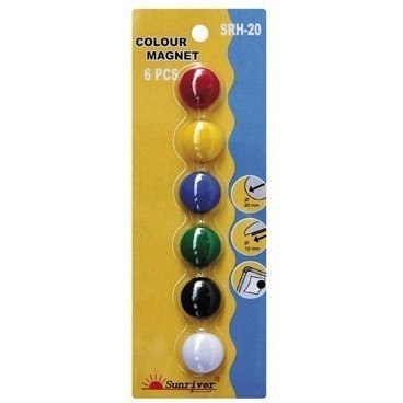 Magnesy ARGO kolorowe WF-20 opakowanie 6sztuk SRH-20 Magnesy ARGO kolorowe WF-20 opakowanie 6sztuk SRH-20