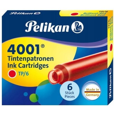 Naboje krótkie czerwone TP/6 PELIKAN 301192 Naboje krótkie czerwone TP/6 PELIKAN 301192