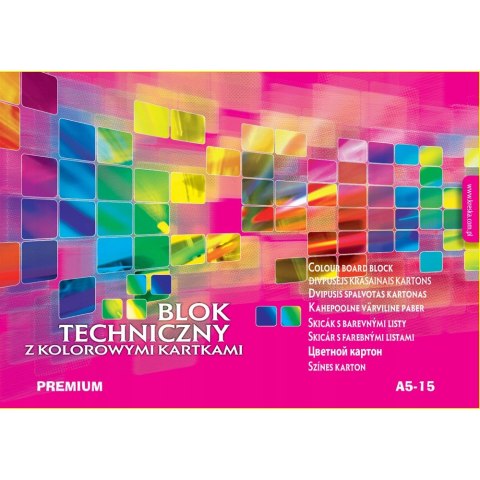 Blok techniczny kolorowy A5 15k PREMIUM 00061 KRESKA Blok techniczny kolorowy A5 15k PREMIUM 00061 KRESKA