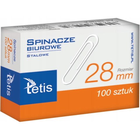 Spinacze biurowe 28mm (100szt.) GS140-B TETIS Spinacze biurowe 28mm (100szt.) GS140-B TETIS