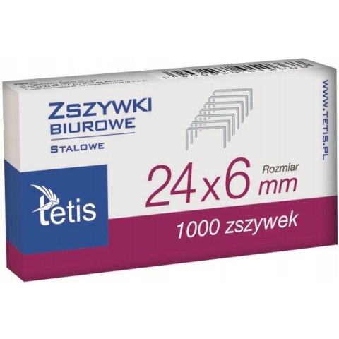 Zszywki biurowe 24/6 1000szt GZ101-A TETIS Zszywki biurowe 24/6 1000szt GZ101-A TETIS