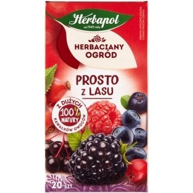 Herbata HERBAPOL owocowo-ziołowa (20 tb) Prosto z Lasu 50g HERBACIANY OGRÓD o smaku owoców leśnych Herbata HERBAPOL owocowo-ziołowa (20 tb) Prosto z Lasu 50g HERBACIANY OGRÓD o smaku owoców leśnych