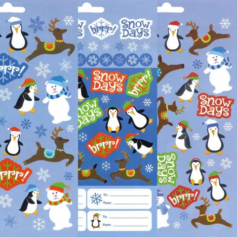 Naklejki SNOW DAYS 3 wzory x 2 ark., 260 szt. 486342 TITANUM Naklejki SNOW DAYS 3 wzory x 2 ark., 260 szt. 486342 TITANUM