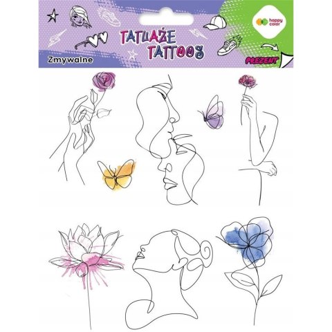Naklejki TATUAŻE zmywalne LINEART+AQUARELLA 150x200mm HA 4261 1520-UR01 Happy Color Naklejki TATUAŻE zmywalne LINEART+AQUARELLA 150x200mm HA 4261 1520-UR01 Happy Color