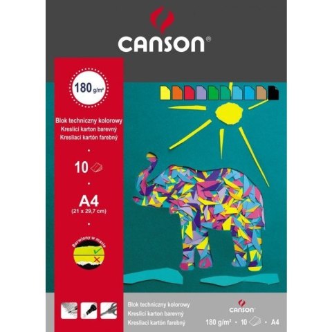 Blok techniczny A4 160g kolorowy 400075209 CANSON Blok techniczny A4 160g kolorowy 400075209 CANSON