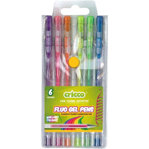 Długopis żelowy fluorescencyjny 6 kolorów CRICCO w etui CR816W6 Długopis żelowy fluorescencyjny 6 kolorów CRICCO w etui CR816W6