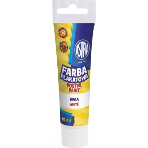 Farba plakatowa tuba 30 ml - biała 83110904 ASTRA Farba plakatowa tuba 30 ml - biała 83110904 ASTRA