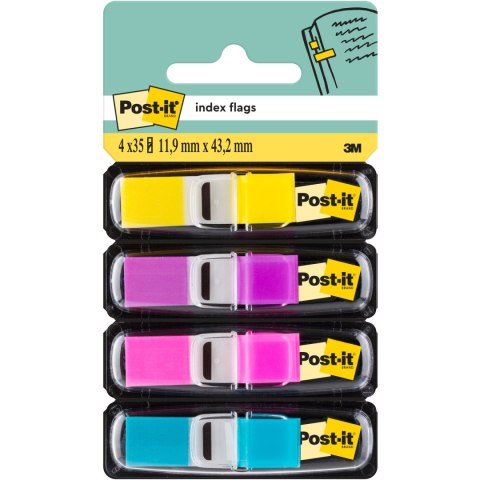 Zakładki indeksujące POST-IT 12x43mm neonowe 683-4AB 4x35szt 3M Zakładki indeksujące POST-IT 12x43mm neonowe 683-4AB 4x35szt 3M