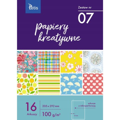 Zeszyt papierów kreatywnych A4 16k 100g KB030-07 TETIS Zeszyt papierów kreatywnych A4 16k 100g KB030-07 TETIS