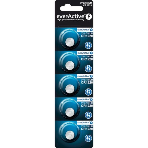 Bateria EVERACTIVE CR1220/DL1220/BR1220 3V litowa (5szt) Bateria EVERACTIVE CR1220/DL1220/BR1220 3V litowa (5szt)