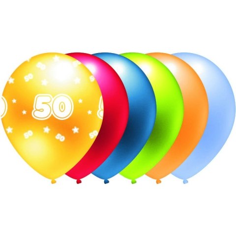 Balon metalik nadruk 50 mix kolorów 5szt. B293 GO PARTY Balon metalik nadruk 50 mix kolorów 5szt. B293 GO PARTY