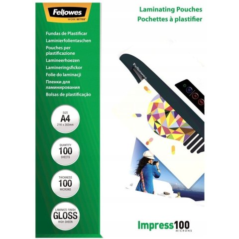 Folia do laminowania A4 100mic FELLOWES (100szt.) 5351111 Folia do laminowania A4 100mic FELLOWES (100szt.) 5351111