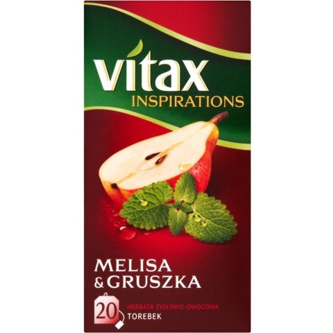 Herbata VITAX INSPIRATIONS (20 torebek) 40g Melisa&Gruszka zawieszka Herbata VITAX INSPIRATIONS (20 torebek) 40g Melisa&Gruszka zawieszka