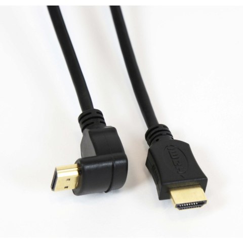 Kabel HDMI -> HDMI 5m v.1.4 kątowy czarny OMEGA (41854) Kabel HDMI -> HDMI 5m v.1.4 kątowy czarny OMEGA (41854)