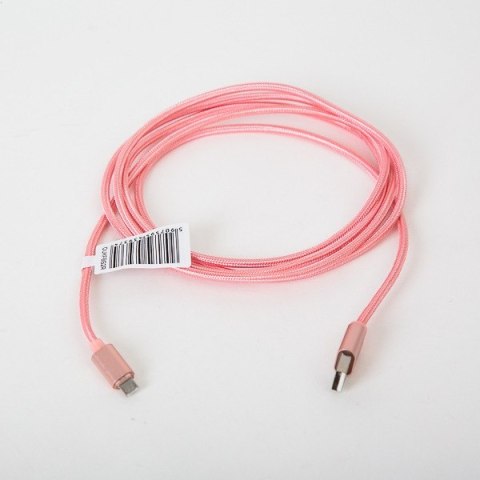 Kabel USB-A -> microUSB 2m pleciony jasny różowy OMEGA IGUANA (43937) Kabel USB-A -> microUSB 2m pleciony jasny różowy OMEGA IGUANA (43937)