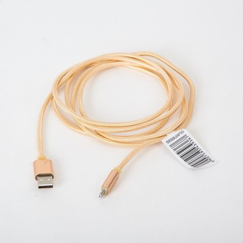Kabel USB-A -> microUSB 2m pleciony złoty OMEGA IGUANA (43936) Kabel USB-A -> microUSB 2m pleciony złoty OMEGA IGUANA (43936)