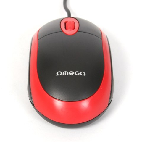 Mysz OMEGA optyczna 1200dpi USB Value Line czarno-czerwona (41646)