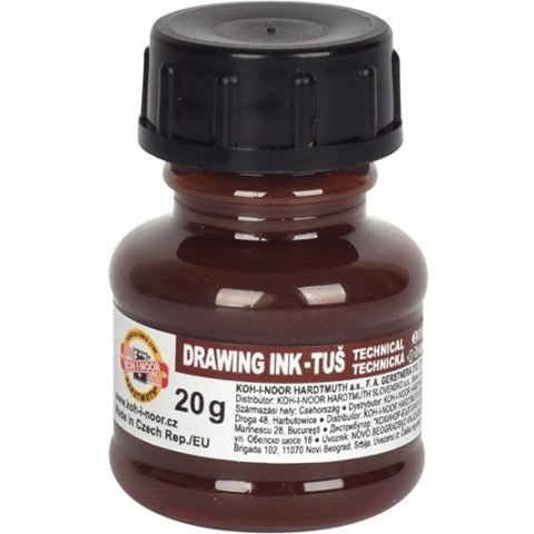 Tusz kreślarski 20g brązowy 141727/1417009 KOH-I-NOOR Tusz kreślarski 20g brązowy 141727/1417009 KOH-I-NOOR