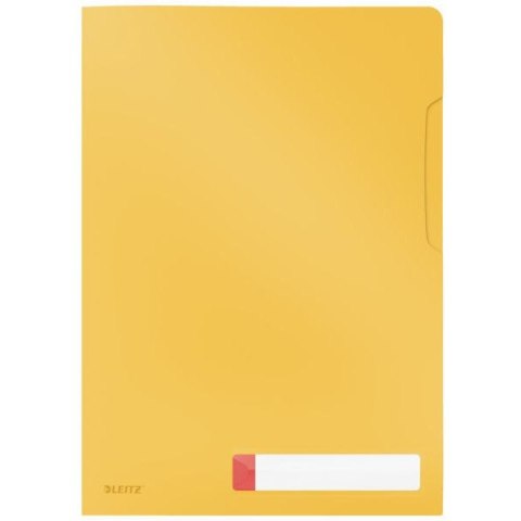 Folder A4 z kieszonką na etykietę, żółty 47080019 LEITZ Folder A4 z kieszonką na etykietę, żółty 47080019 LEITZ
