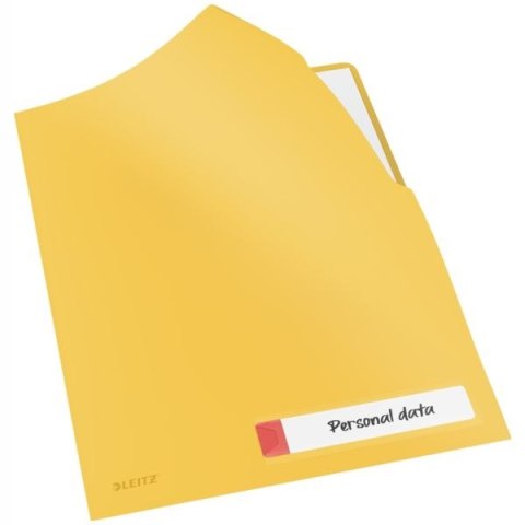 Folder A4 z kieszonką na etykietę, żółty 47080019 LEITZ Folder A4 z kieszonką na etykietę, żółty 47080019 LEITZ