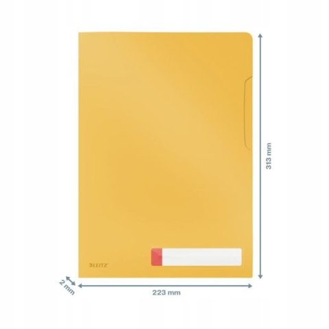 Folder A4 z kieszonką na etykietę, żółty 47080019 LEITZ Folder A4 z kieszonką na etykietę, żółty 47080019 LEITZ