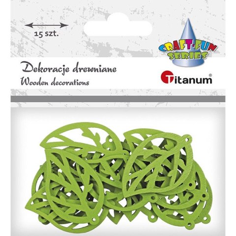 Dekoracje drewniane LIŚCIE zielone 15szt. 486033 TITANUM Dekoracje drewniane LIŚCIE zielone 15szt. 486033 TITANUM