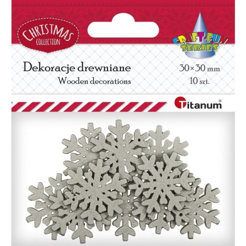 Dekoracje drewniane ŚNIEŻYNKI 30x30mm, 10szt 486034 TITANUM Dekoracje drewniane ŚNIEŻYNKI 30x30mm, 10szt 486034 TITANUM
