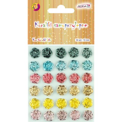 Dżety kryształki samoprzylepne KWIATKI 1cm., 30szt, JET-1840 ALIGA Dżety kryształki samoprzylepne KWIATKI 1cm., 30szt, JET-1840 ALIGA