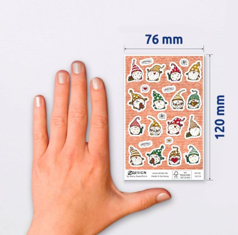 Naklejki papierowe z tłoczeniami - świąteczne skrzaty Z-Design 54124 AVERY ZWECKFORM Naklejki papierowe z tłoczeniami - świąteczne skrzaty Z-Design 54124 AVERY ZWECKFORM