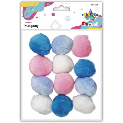 Pompon akrylowe mix kol. 4cm 12szt. 462565 TITANUM Pompon akrylowe mix kol. 4cm 12szt. 462565 TITANUM