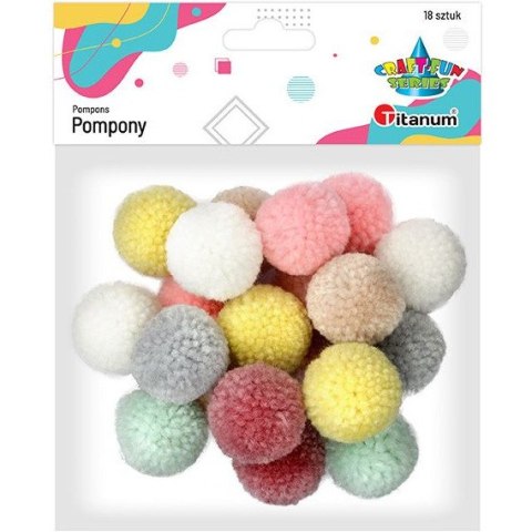 Pompony pastelowe mix 18 szt. 412939 TITANUM Pompony pastelowe mix 18 szt. 412939 TITANUM