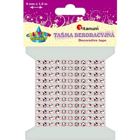 Taśma z kryształkami j.różowa 4mm, dł.1,5m 363502 TITANUM Taśma z kryształkami j.różowa 4mm, dł.1,5m 363502 TITANUM