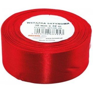 Wstążka satynowa 38mm/32m 26 jasny czerwony BREWIS