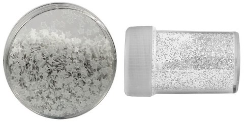 Zestaw brokat 8g i konfetti 10g biały 307633 TITANUM Zestaw brokat 8g i konfetti 10g biały 307633 TITANUM