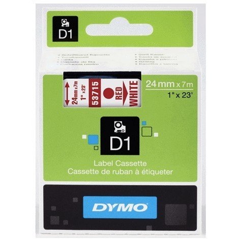 Taśma DYMO D1 24mm/7m czer/bia 53715 S0720950 Taśma DYMO D1 24mm/7m czer/bia 53715 S0720950