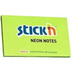 Bloczek STICK"N 127x76mm zielony neon 100k 21171 STICK"N Bloczek STICK"N 127x76mm zielony neon 100k 21171 STICK"N
