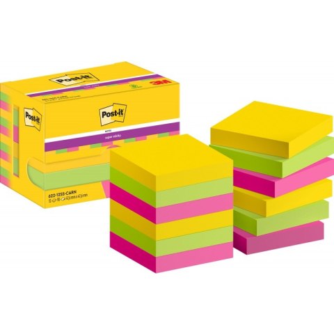 Bloczki samoprzylepne POST-IT Super Sticky, 47,6 x47,6mm 12x90kart. CARNIVAL 3M4064035065744 Bloczki samoprzylepne POST-IT Super Sticky, 47,6 x47,6mm 12x90kart. CARNIVAL 3M4064035065744