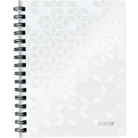 Kołonotatnik w kratkę A5 PP Leitz WOW, biały 46410001 Kołonotatnik w kratkę A5 PP Leitz WOW, biały 46410001