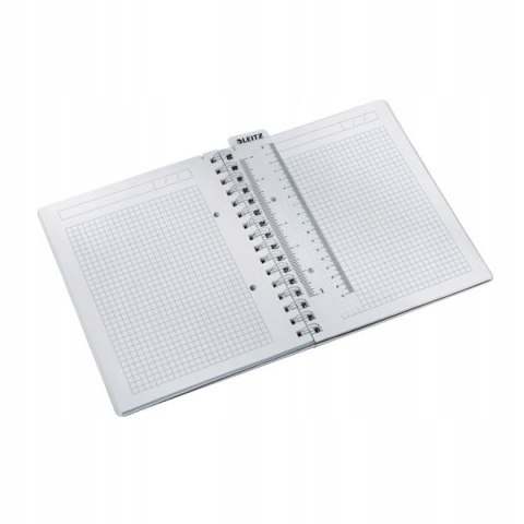 Kołonotatnik w kratkę A5 PP Leitz WOW, biały 46410001 Kołonotatnik w kratkę A5 PP Leitz WOW, biały 46410001